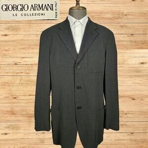 Giorgio Armani Wool Sports Coat Mens 42L Green Tint Textured Unstructured VTG